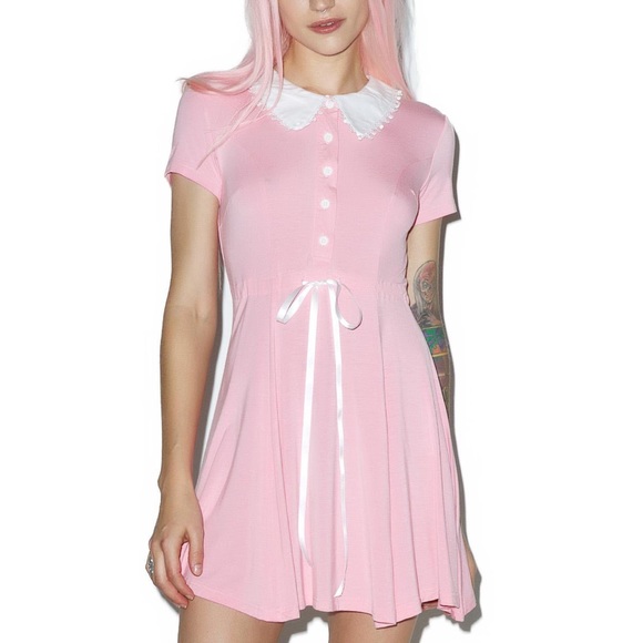 baby pink babydoll dress